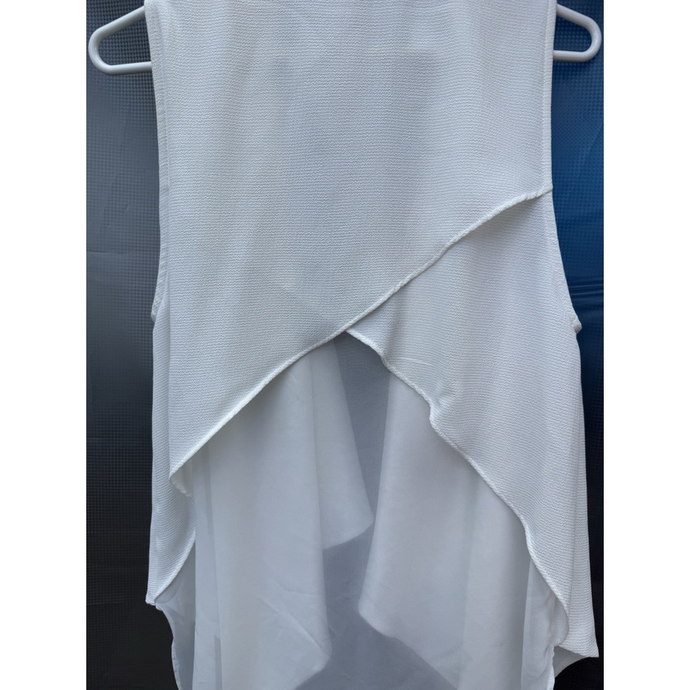 Women Chiffon Waistcoat Vest Gilet Tank Tops Asymmetric Irregular Open Size S - Picture 10 of 11
